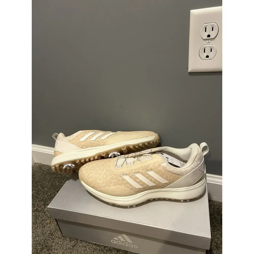 Adidas S2G BOA Womens Size 9.5 US GV9435 White Peach Golf Lace Up Athletic Shoes